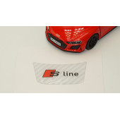 Audi S Line Logo Beyaz Karbon Desen Damla Epoksi Direksiyon Logo Amblem - 3