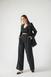 Önü Pensli Palazzo Pantolon - 4