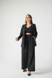 Önü Pensli Palazzo Pantolon - 5