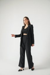 Önü Pensli Palazzo Pantolon - 6