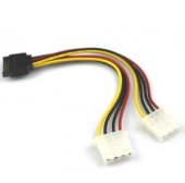 Dişi Sata Power to 2 Molex IDE Power Kablo 6 18AWG 15 Cm erkek sa - 2
