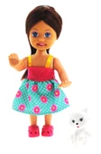 Cute Girl Kedi Figürlü Kumral Mini Bebek - 3