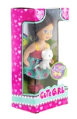 Cute Girl Kedi Figürlü Kumral Mini Bebek - 2