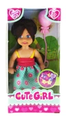 Cute Girl Pembe Balonlu Kumral Mini Bebek - 1