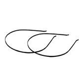 Süslenmemiş Tel Taç Metal 3 MM (12 Adet)  Siyah - 1