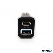 Winex UsbA PD18W Çift Çıkışlı 36W Araç Şarj Aleti Siyah W002 - 3