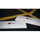 Audi A3 S Line Logo Beyaz Karbon Desen Damla Epoksi Ayna Çamurluk Logo Amblem Seti thumbnail 7