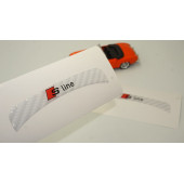 Audi A6 S Line Logo Beyaz Karbon Desen Damla Epoksi Ayna Çamurluk Logo Amblem Seti thumbnail 1