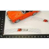 Audi A6 S Line Logo Beyaz Karbon Desen Damla Epoksi Ayna Çamurluk Logo Amblem Seti thumbnail 6