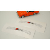 Audi Q4 Q5 Q7 S Line Logo Beyaz Karbon Desen Damla Epoksi Ayna Çamurluk Logo Amblem Seti - 2