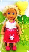 Cute Girl Sarı Balonlu Sarışın Mini Bebek - 3