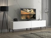 Woodn Love Vega Premium 200 Cm Geniş Dolaplı Metal Ayaklı Tv Ünitesi - Beyaz / Siyah - 3