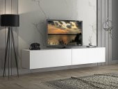 Woodn Love Vega Premium 200 Cm Geniş Dolaplı Metal Ayaklı Tv Ünitesi - Beyaz / Siyah - 4