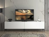 Woodn Love Vega Premium 200 Cm Geniş Dolaplı Metal Ayaklı Tv Ünitesi - Beyaz / Siyah - 5