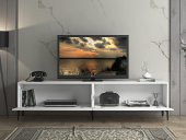 Woodn Love Vega Premium 200 Cm Geniş Dolaplı Metal Ayaklı Tv Ünitesi - Beyaz / Siyah - 8