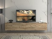 Woodn Love Vega Premium 200 Cm Geniş Dolaplı Metal Ayaklı Tv Ünitesi - Atlantik Çam / Siyah - 6