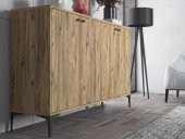 Woodn Love Hestia 4 Kapaklı Metal Ayaklı 160 Cm Çok Amaçlı Dolap Konsol - Atlantik Çam / Siyah - 4