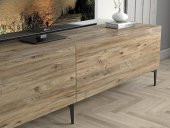 Woodn Love Vega Premium 200 Cm Geniş Dolaplı Metal Ayaklı Tv Ünitesi - Atlantik Çam / Siyah - 7