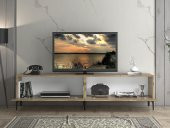 Woodn Love Vega Premium 200 Cm Geniş Dolaplı Metal Ayaklı Tv Ünitesi - Atlantik Çam / Siyah - 8