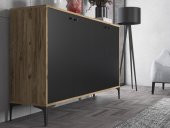 Woodn Love Hestia 4 Kapaklı Metal Ayaklı 160 Cm Çok Amaçlı Dolap Konsol - Atlantik Çam - Siyah / Siyah - 4