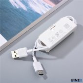 Winex DG970BBE UsbA to Type-C Data ve Şarj Kablosu Beyaz thumbnail 2