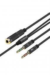 Kaliteli Kulaklık Mikrofon Ayırıcı Aparat 3.5mm Headphone Mic Aud - 1