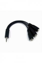3 Lü Stereo Çoklayıcı 3 x 3.5 mm Aux SES SİSTEMİ KABLOSU - 1