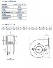 Ayas SGF-120E-2K-M Sac Gövdeli Radyal Salyangoz Fan thumbnail 2