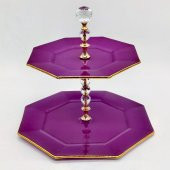 Glore Sekizgen Mor Altın Katlı Kurabiyelik 26067 - 2