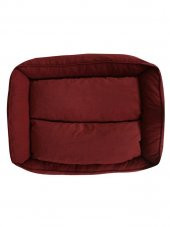 Yıkanabilir Kumaş Konforlu Kedi Köpek Yatağı Kırmızı Large 85x65 - 2