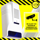 LOREX LR-OS30D Caydırıcı Alarm Sireni - Kamera İle İzlenmektedir Uyarı İkaz Levhası Hediyeli - 1
