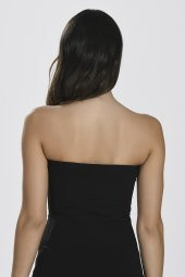 Siyah Straplez Body T-Shirt - 3