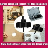 11 Parça Buhat-Buat Panç Yuvarlak Delik Açma Seti Metal Ahşap Metal Ahşap Daire Delme Seti Delik Mat - 2
