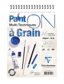 Clairefontaine Paint On Üstten Spiralli 200 Gr 20 Yp A5 Çok Amaçlı Çizim Blok / PD966217 - 1