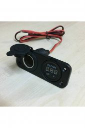 12 Volt Araç Voltaj Ölçer + Dişi Çakmak Soket Montalı Vidalı Tip - 1