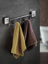 SAS Delmeye Son Yapışkanlı 5 Kancalı Mutfak Banyo Havlu Bornoz Askısı Krom Y-605 thumbnail 1