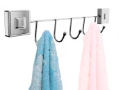 SAS Delmeye Son Yapışkanlı 5 Kancalı Mutfak Banyo Havlu Bornoz Askısı Krom Y-605 thumbnail 2