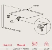 Sıkıştırmalı Cam Raf Pimi Vidalı - 3