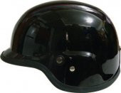 KASK CHOPPER NAZİ PRO HELMETS PARLAK SİYAH YARIM AÇIK KASK - 1