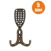 Osmanlı Portmanto Vestiyer Duvar Askısı Dolap Elbise Askılığı Antik Sarı (5 ADET) - 1