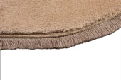 My Evilla Modern Dekoratif Halı Jel Kaymaz Taban Peluş Bej Saçaklı Oval Halı - 3