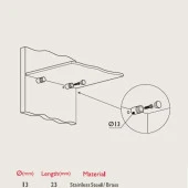 Contalı Cam Raf Pimi (4 Adet) Mat Kaplama thumbnail 2