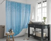 Prado Blue Mosaic Banyo Duş Perdesi 180x200 + Askı Hediyeli - 3