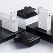 Polham BASEUS 45W GAN2 Taşınabilir Şarj Adaptörü ve 10.000Mah PowerBank, 2in1 Priz Girişli Powerbank - 2