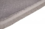 My Evilla Modern Dekoratif Halı Jel Kaymaz Taban Peluş Gri Saçaklı Oval Paspas Takımı 60x100 - 3