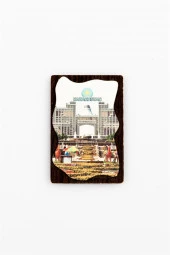 Kazakistan Temalı Deri Magnet Ahşap Tabaka thumbnail 2