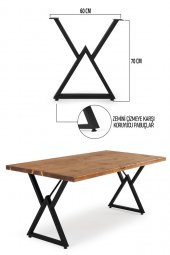 Yemek Çalışma Ofis Ahşap Kütük Masası Ayağı Üçgen Çapraz Ayak - 3