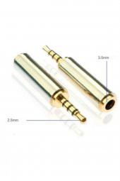 2.5mm Erkek 3.5mm Dişi 4 boğum 3 çizgi kulaklıklı mikrofon çevici - 2