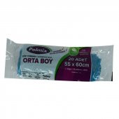 Çöp Torbası Orta Boy 55x60Cm 70Gr 11Mikron 30Lt Mavi Rulo 20 Adet - 2
