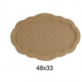 T690 Oval Dalgalı Tepsi, Hobi Boyama Mdf Ahşap Tepsi - 1